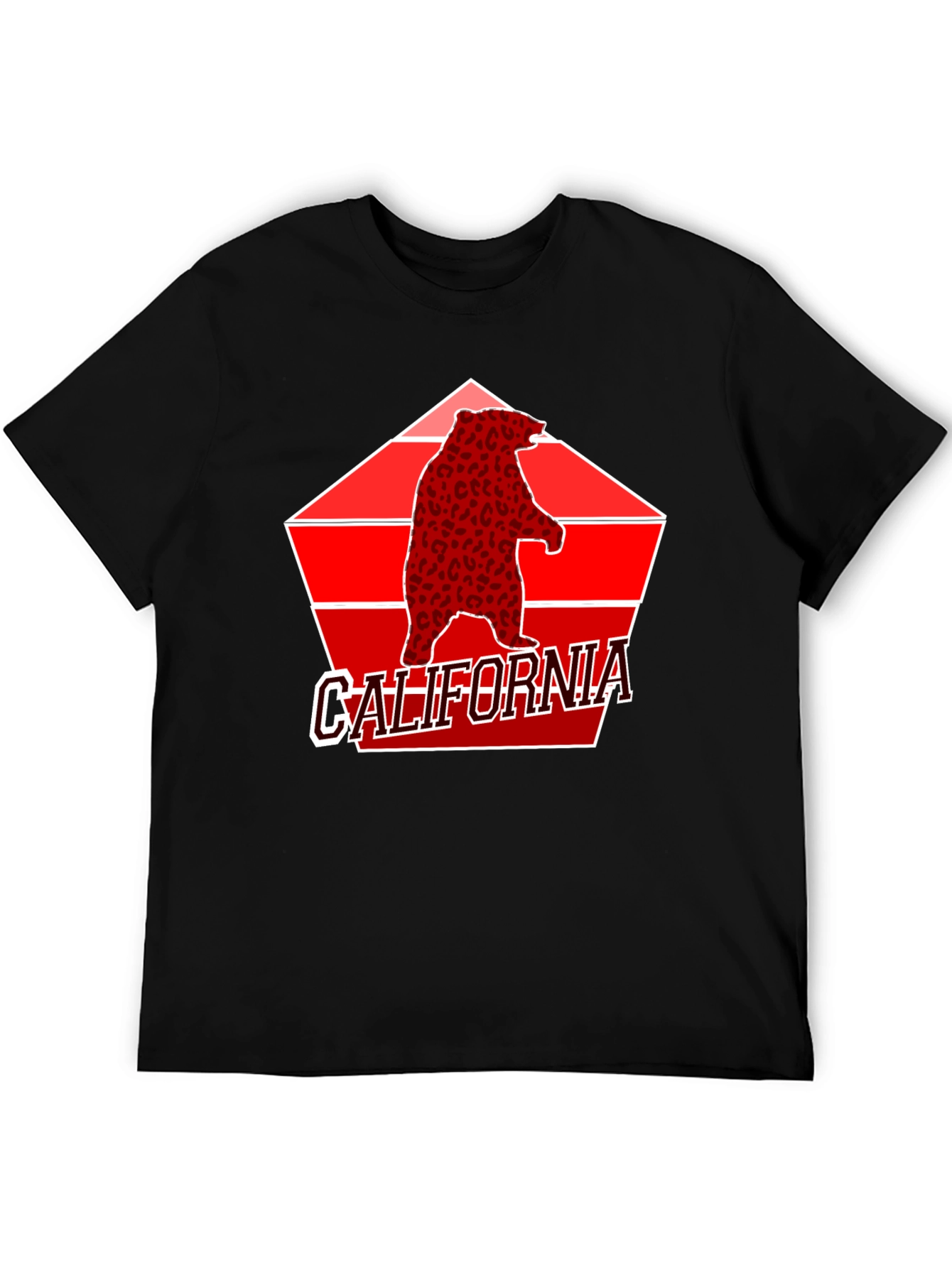 Black California Bear Graphic Tee - Black view 5