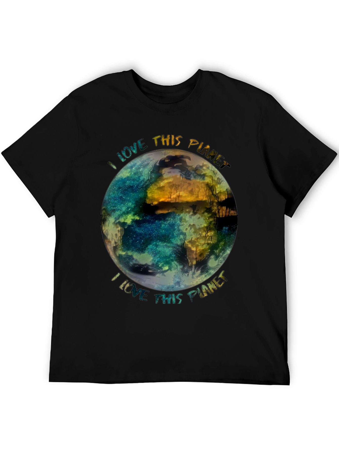 Black I Love This Planet Graphic Tee - Earth-Friendly Design view 5