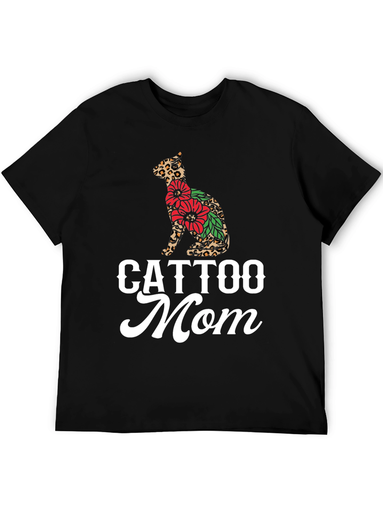 Black Cattoo Mom Graphic Tee - Cat Lover T-Shirt view 5