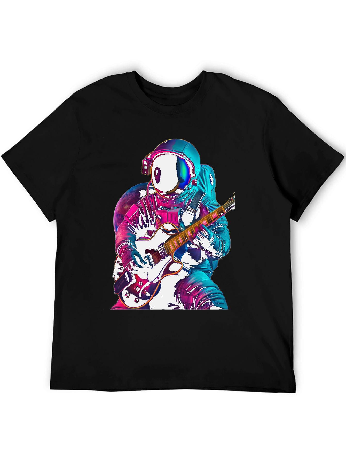 Black Astronaut Guitarist Graphic Tee - Space Rock! view 5