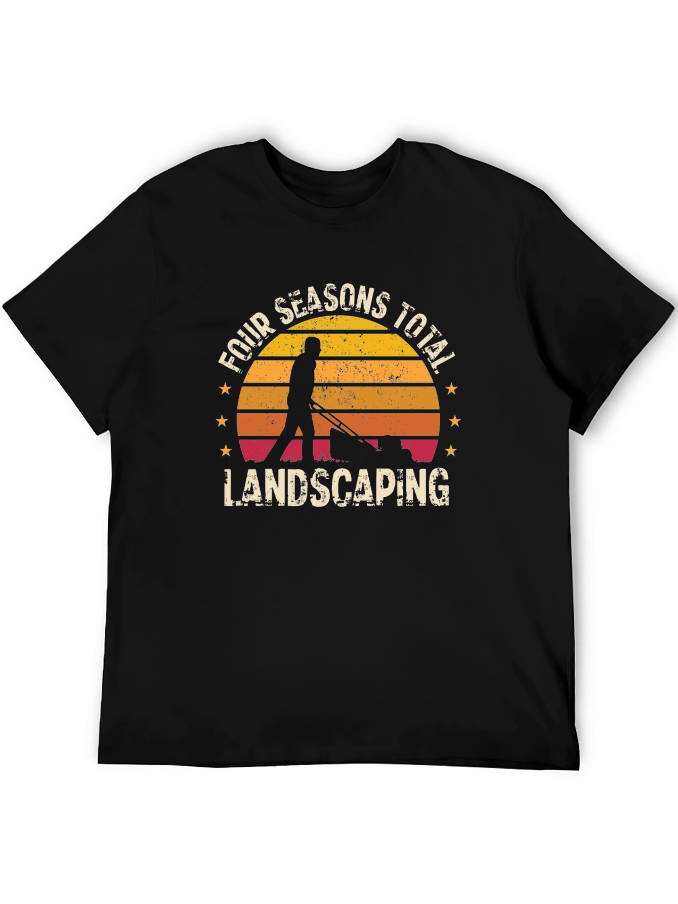 Black Four Seasons Total Landscaping Graphic Tee view 5