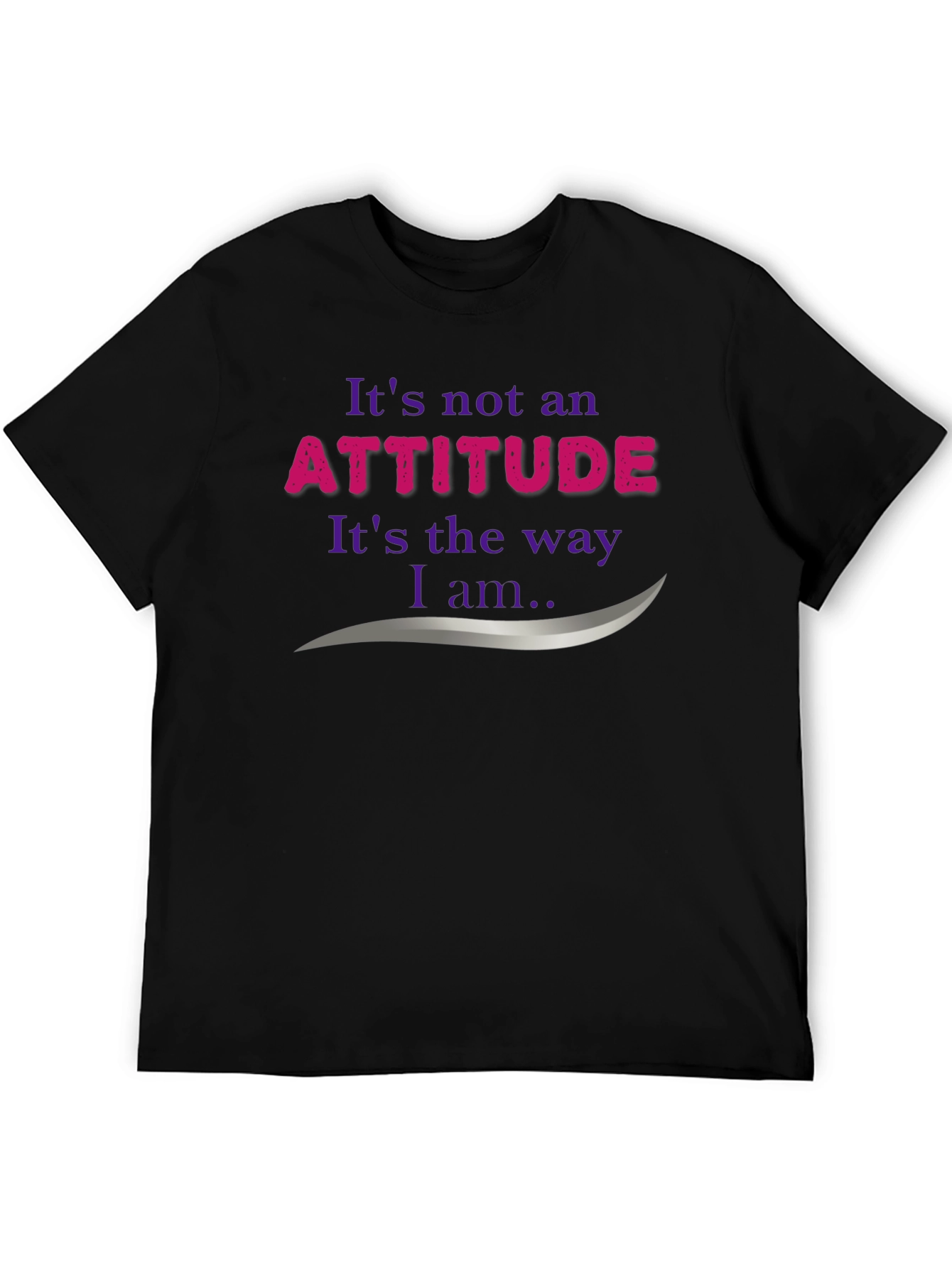 Black Attitude Statement Graphic Tee - Soft Cotton Blend view 5