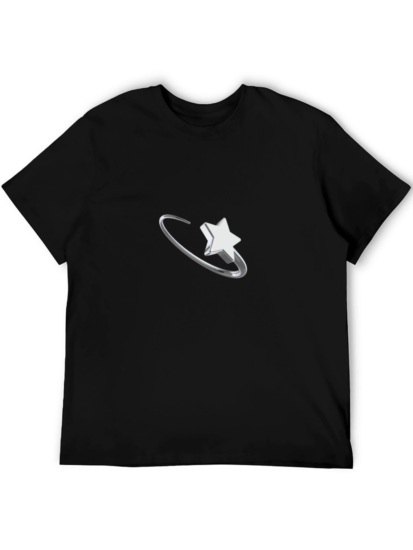 Black Orbiting Star Graphic Black T-Shirt view 5