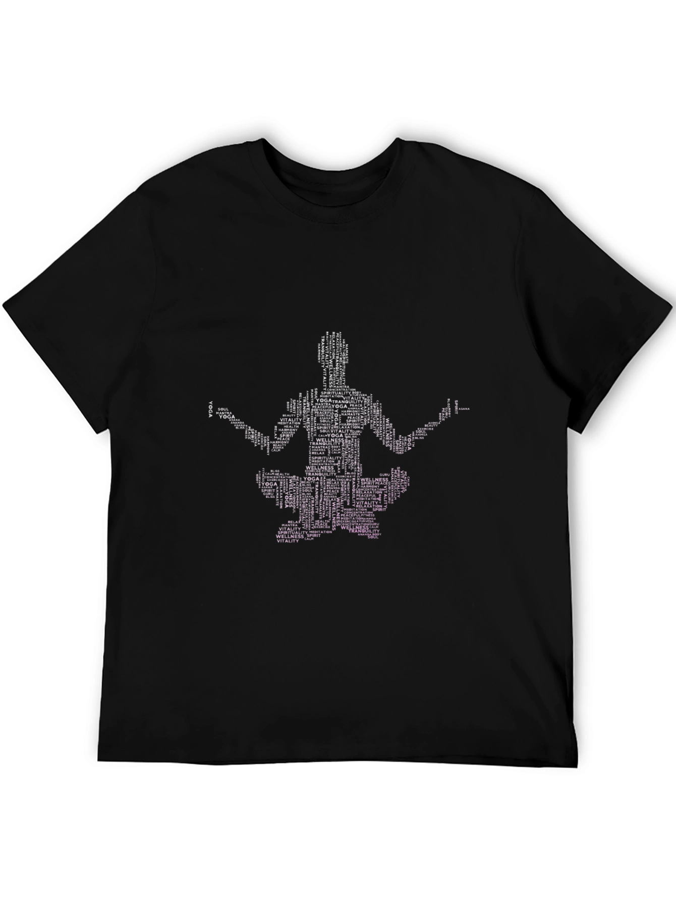 Black Yoga Word Art T-Shirt - Spiritual Wellness Tee view 5