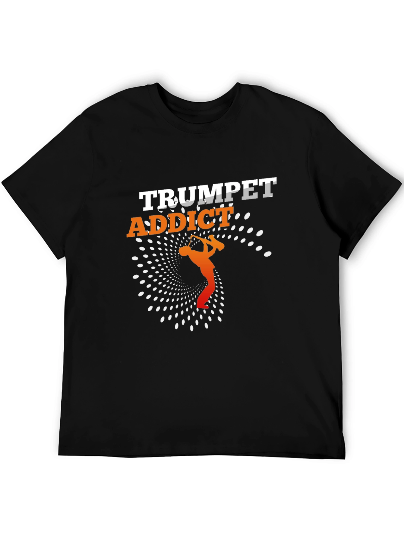Black Trumpet Addict T-Shirt - Music Lover Gift view 5