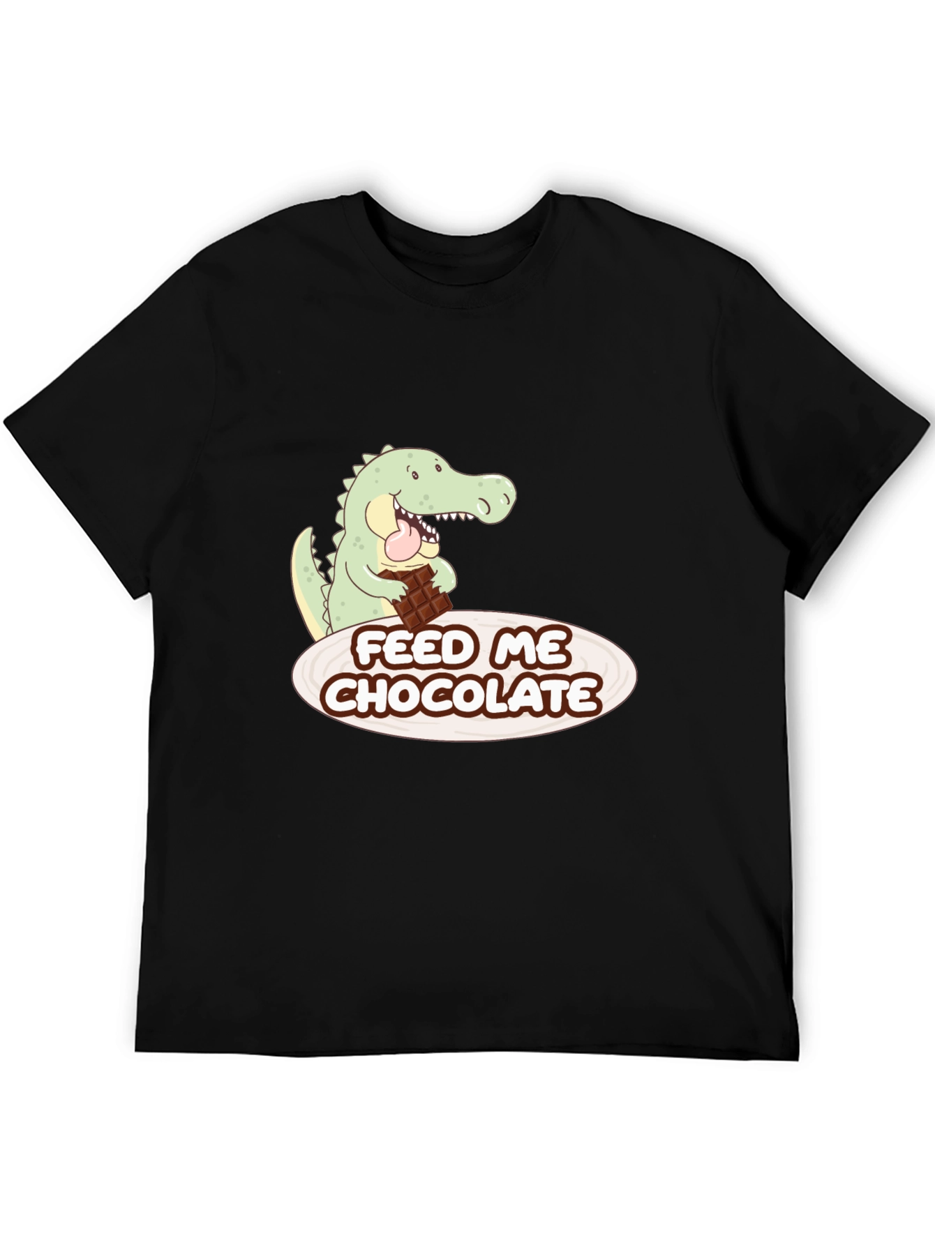 Black Funny Alligator Chocolate Lover Graphic Tee view 5
