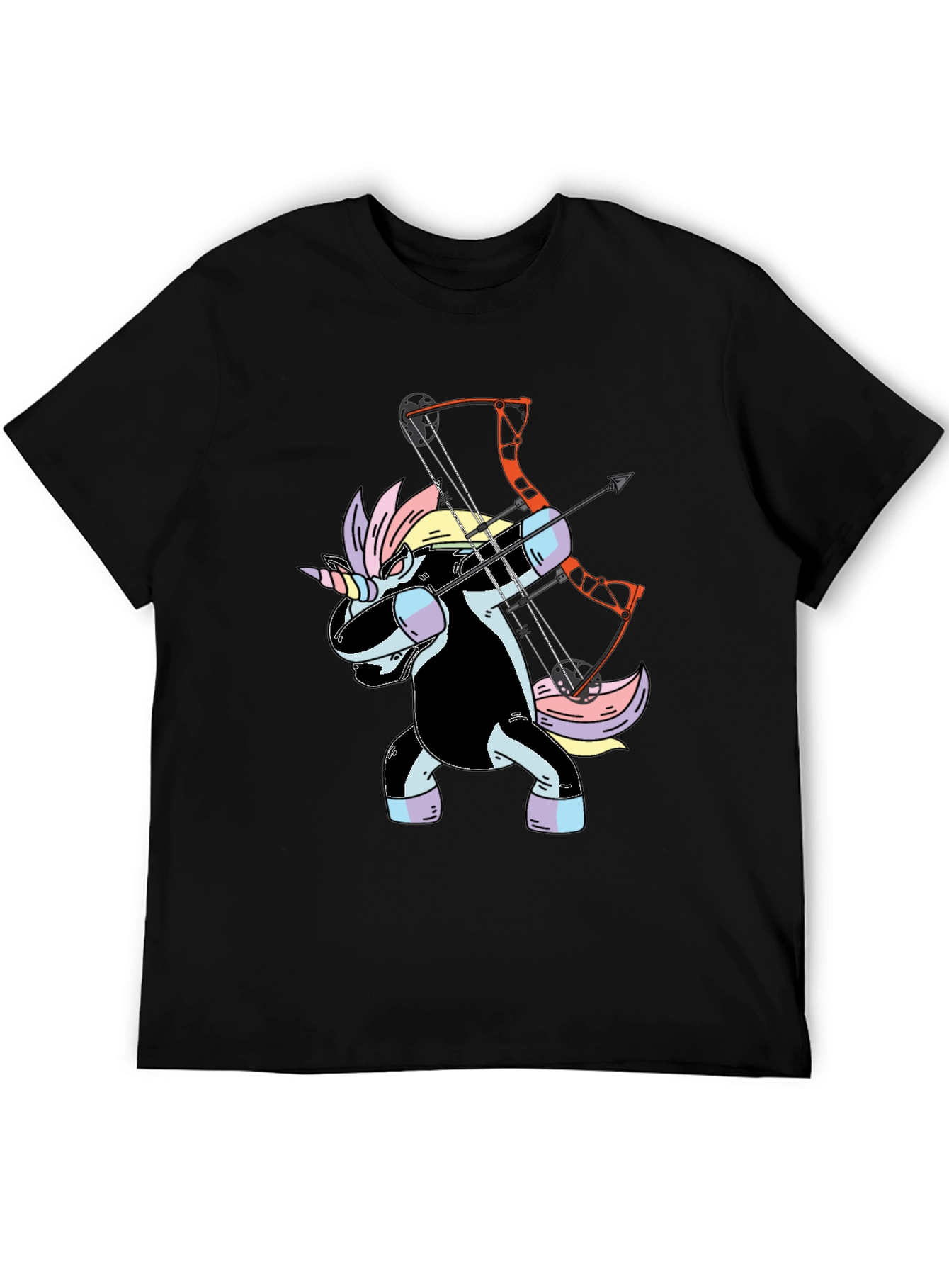 Black Unicorn Archer Graphic Tee - Black Cotton T-Shirt view 5