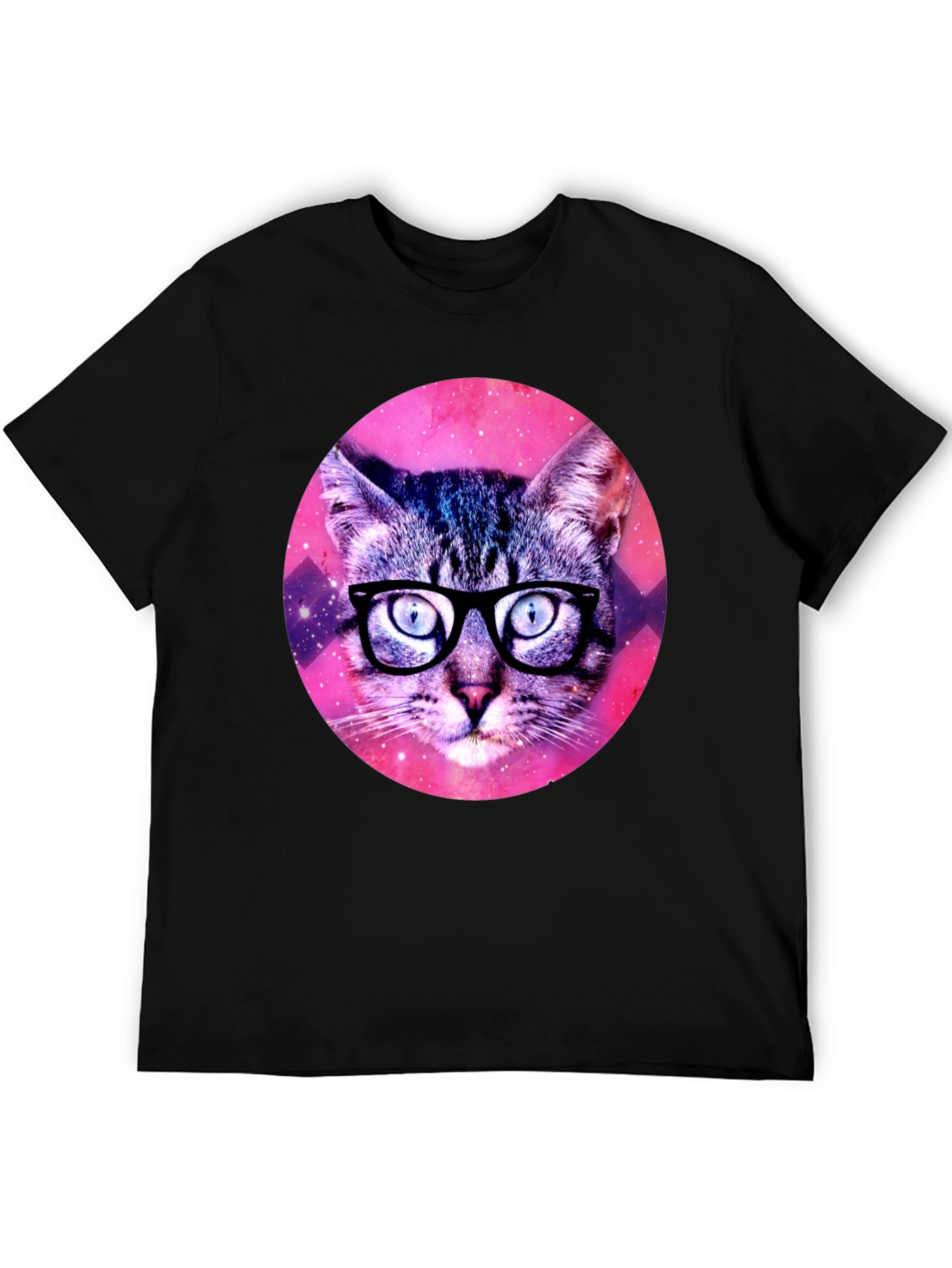 Black Galaxy Cat T-Shirt - Hipster Style Tee view 5