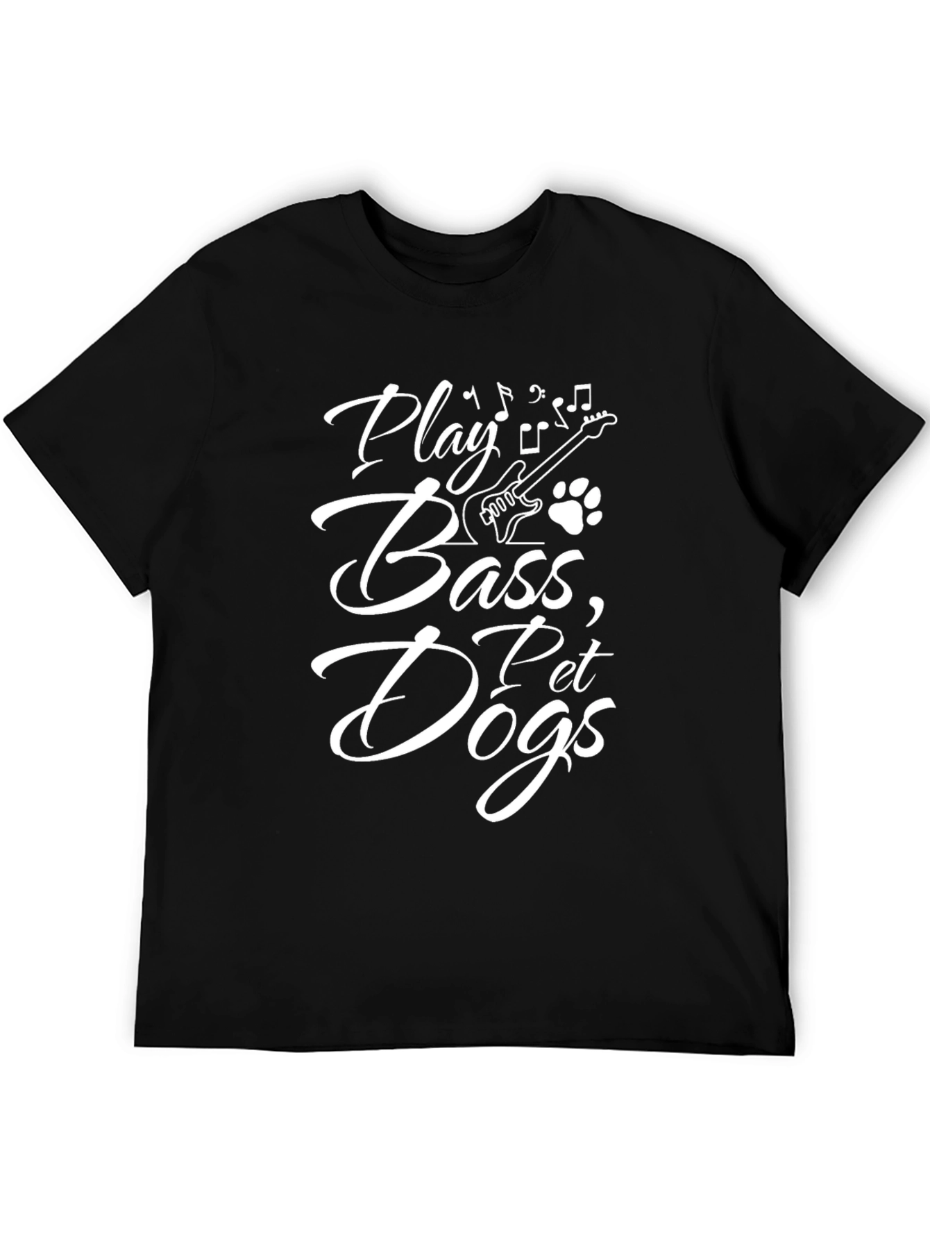 Black Play Bass, Pet Dogs Black Graphic Tee view 5