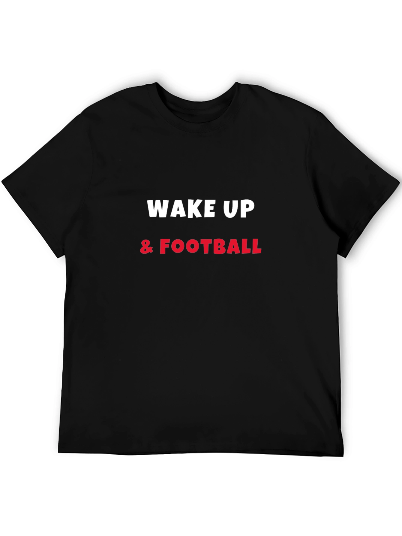 Black Wake Up & Football Graphic Tee view 5