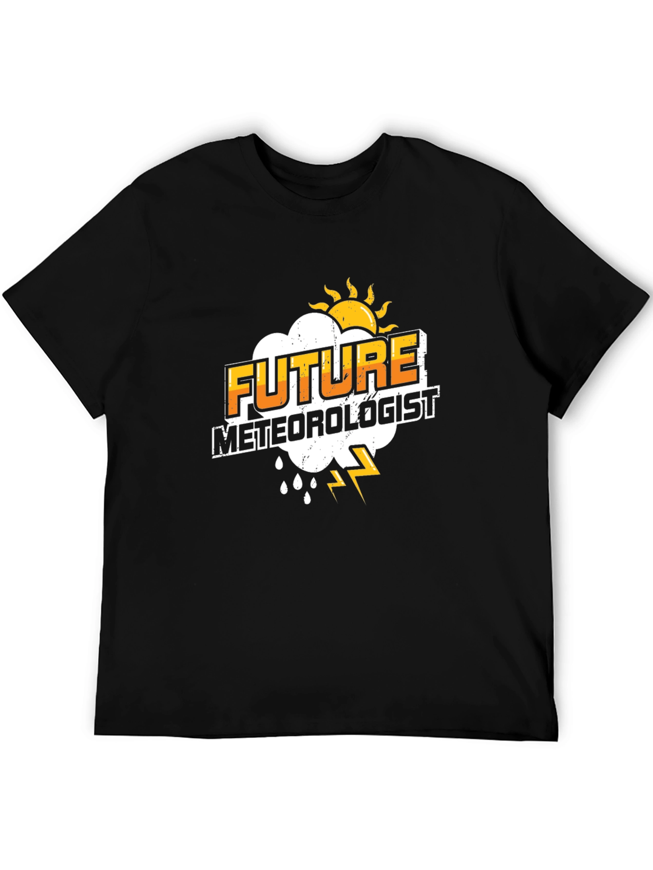 Black Future Meteorologist Black T-Shirt view 5