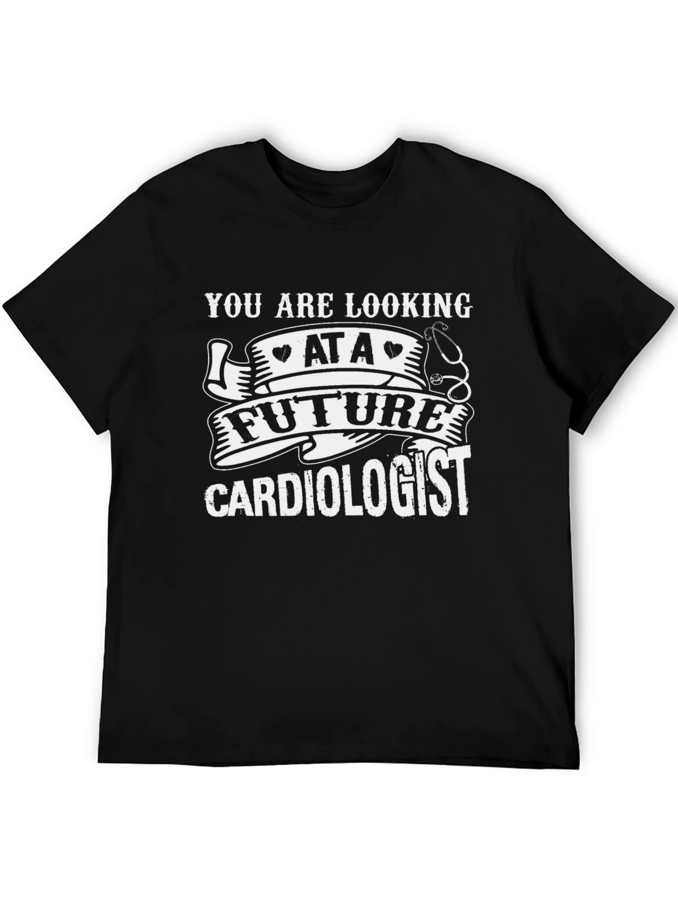 Black Future Cardiologist Graphic T-Shirt view 5