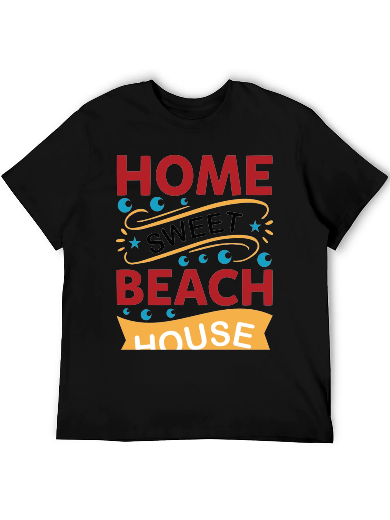 Black Home Sweet Beach House Graphic Tee view 5