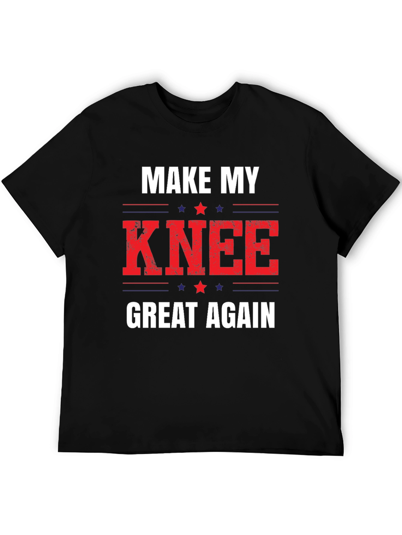 Black Make My Knee Great Again Graphic Tee view 5