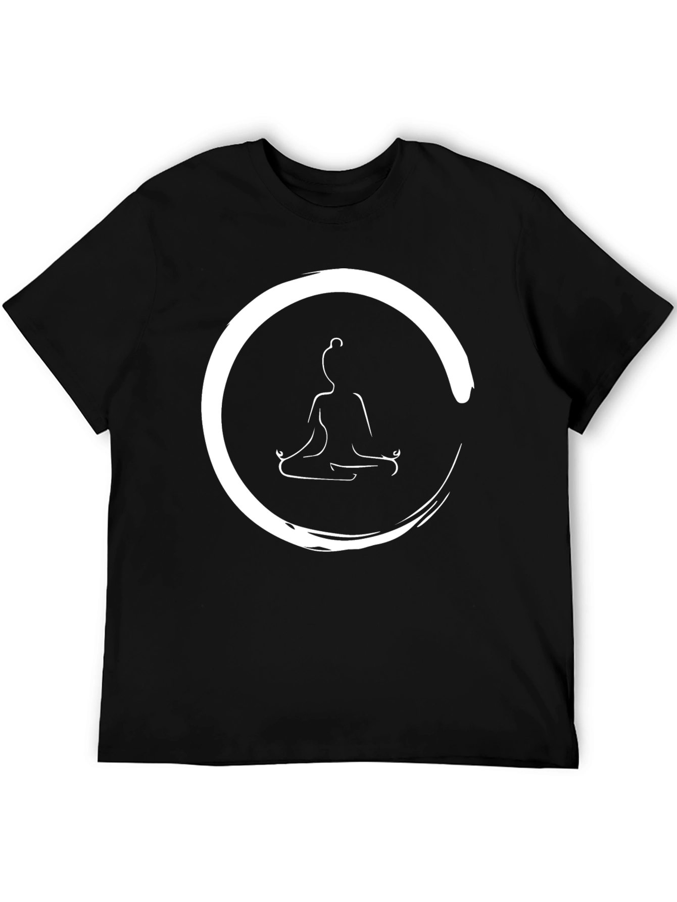 Black Zen Circle Yoga T-Shirt - Meditate in Style view 5