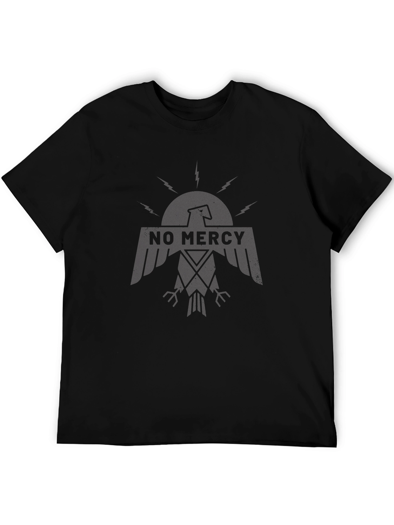 Black No Mercy Graphic Tee - Black Crew Neck T-Shirt view 5