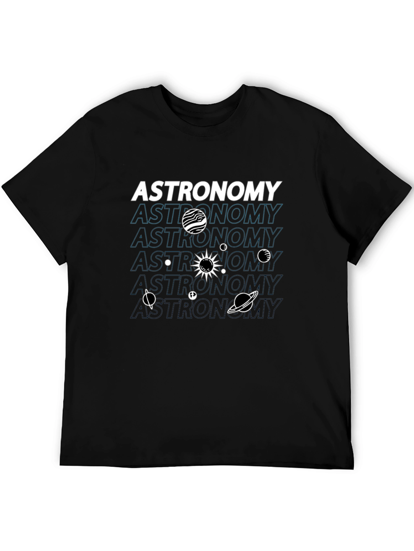 Black Astronomy Graphic T-Shirt - Explore the Cosmos in Style view 5