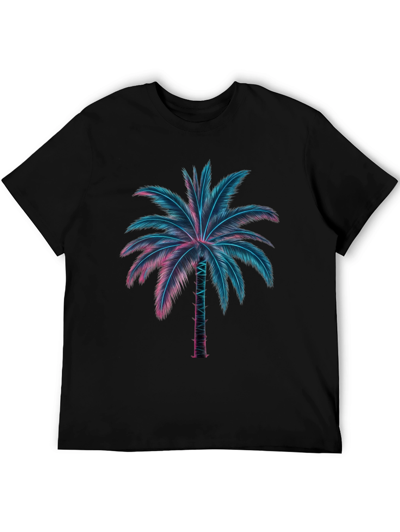 Black Neon Palm Tree Graphic Tee view 5