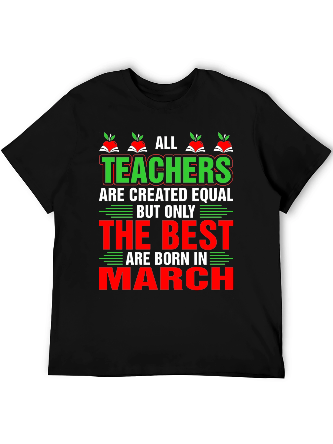 Black All Teachers are Created Equal T-Shirt view 5
