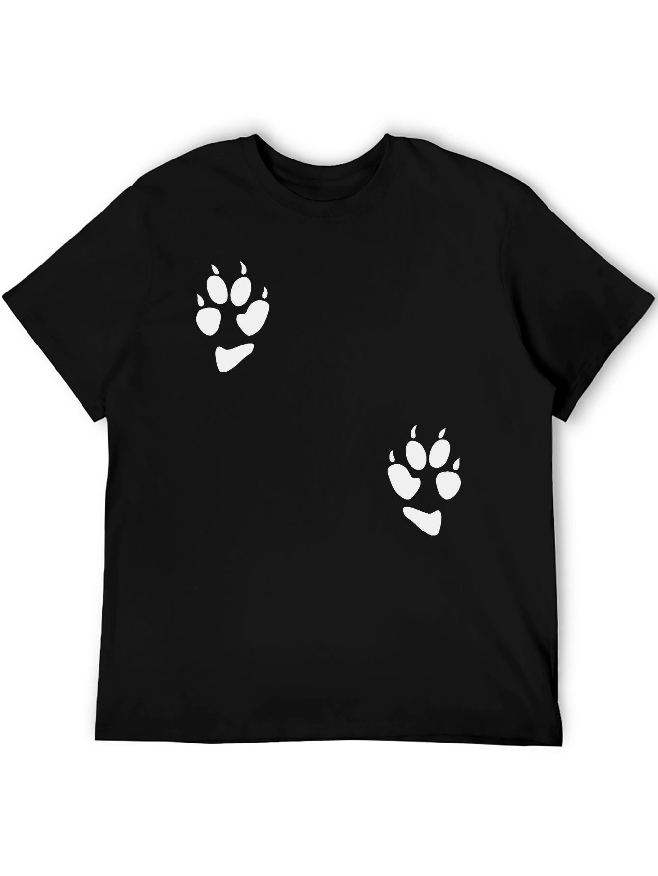 Paw Print Graphic Tee - Stylish Black T-Shirt - 5