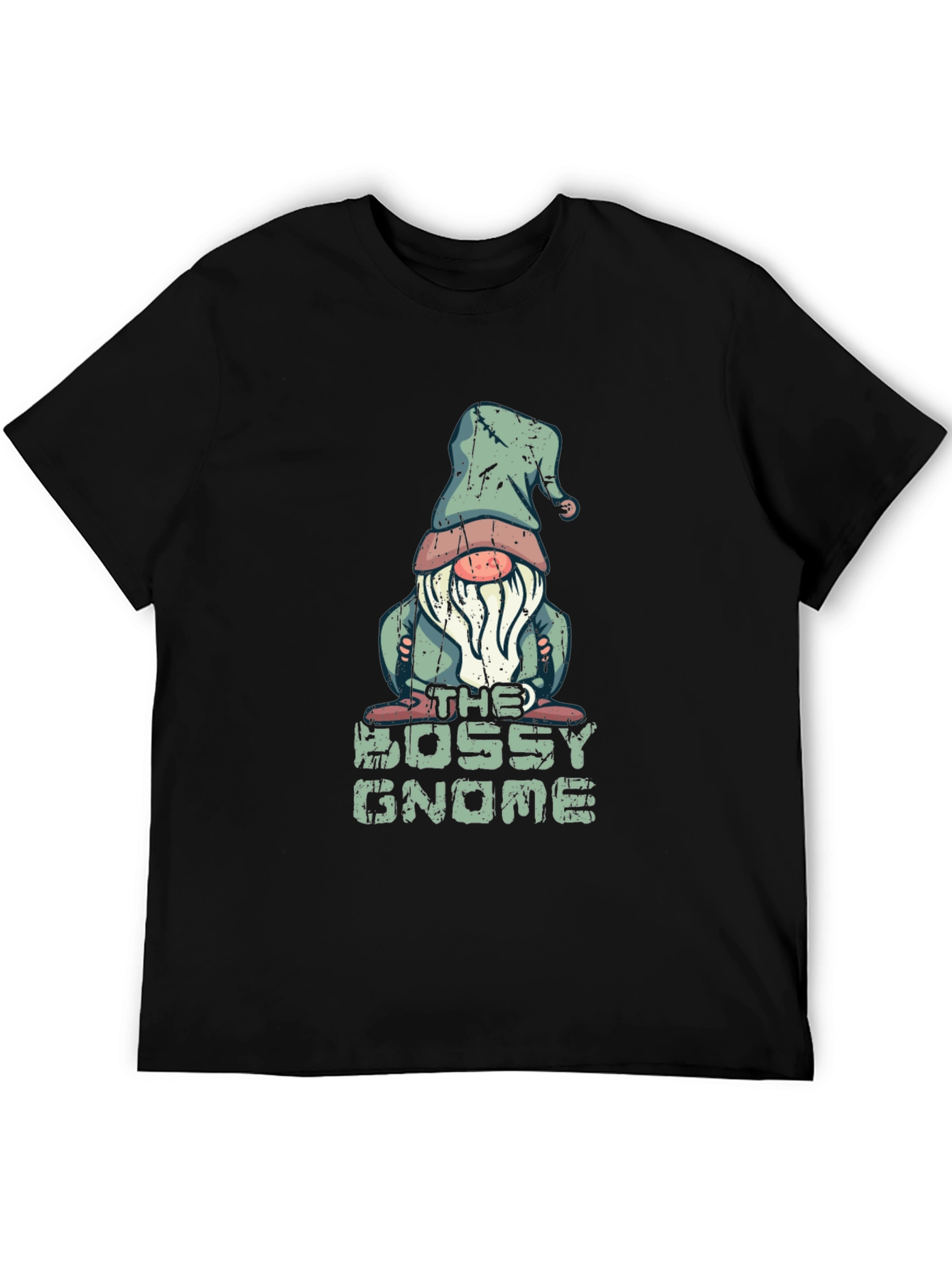 Black Bossy Gnome T-Shirt - Funny Graphic Tee view 5