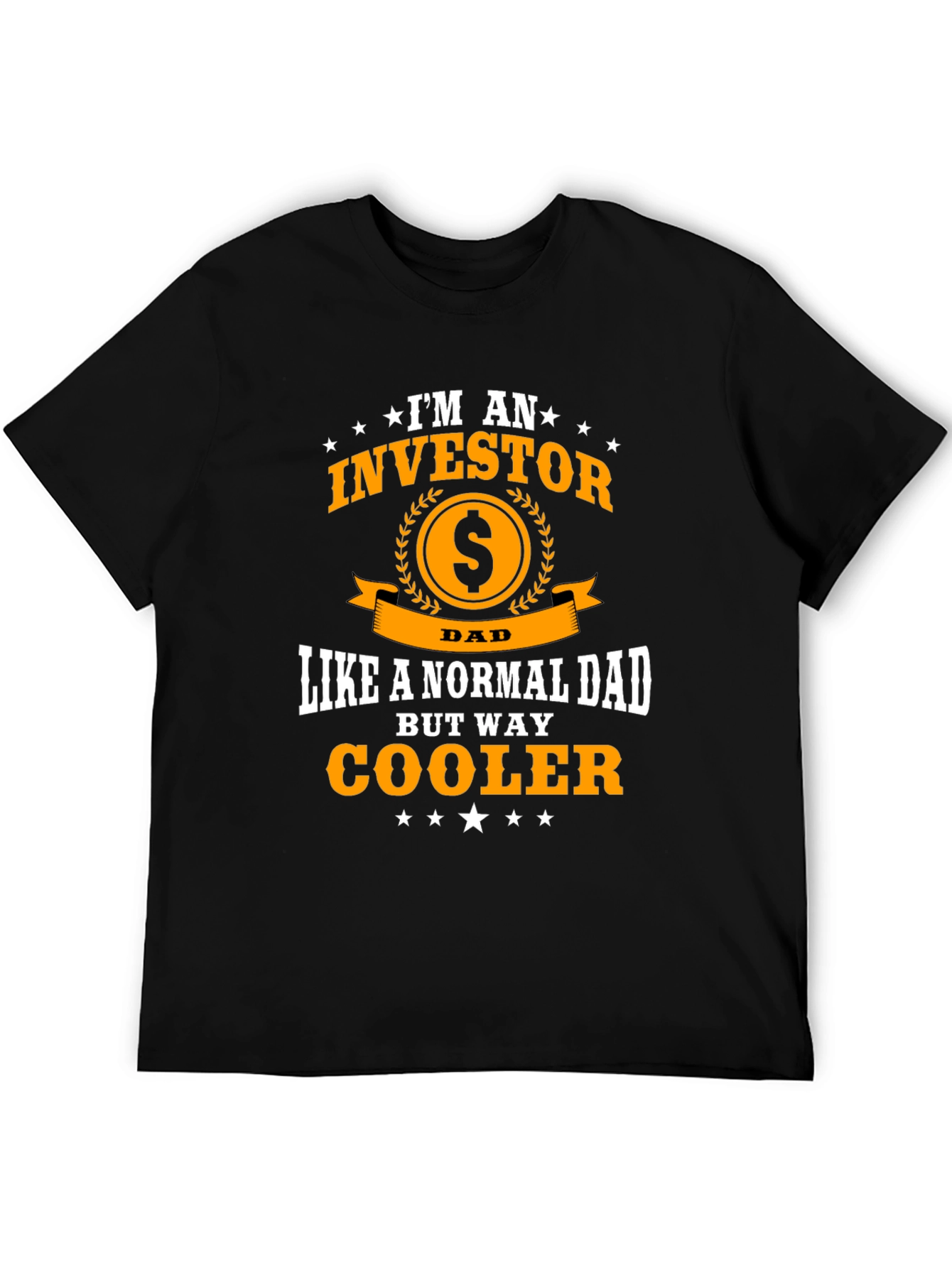 Black Investor Dad T-Shirt - Cool Father's Day Tee view 5