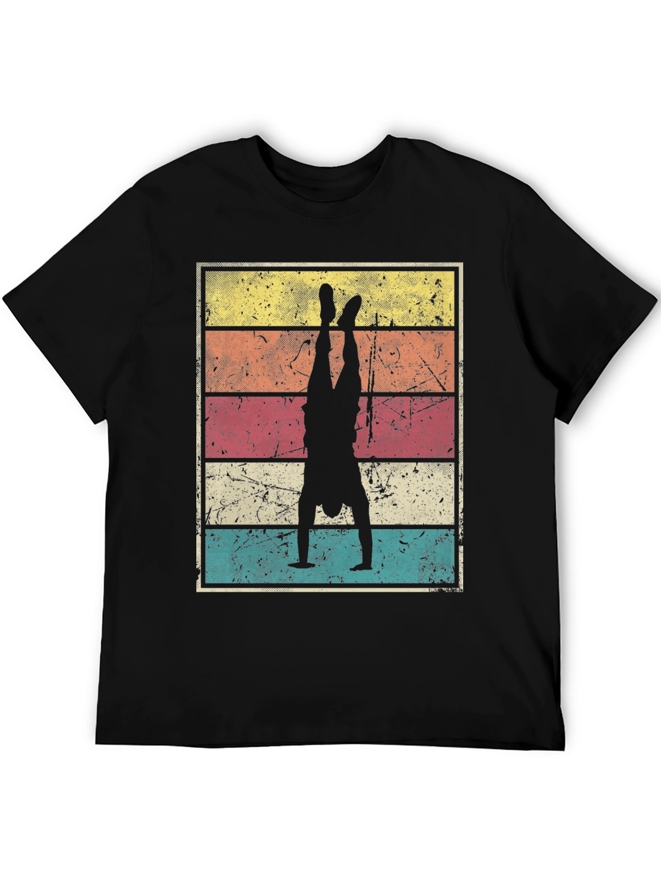 Black Retro Handstand Graphic T-Shirt view 5