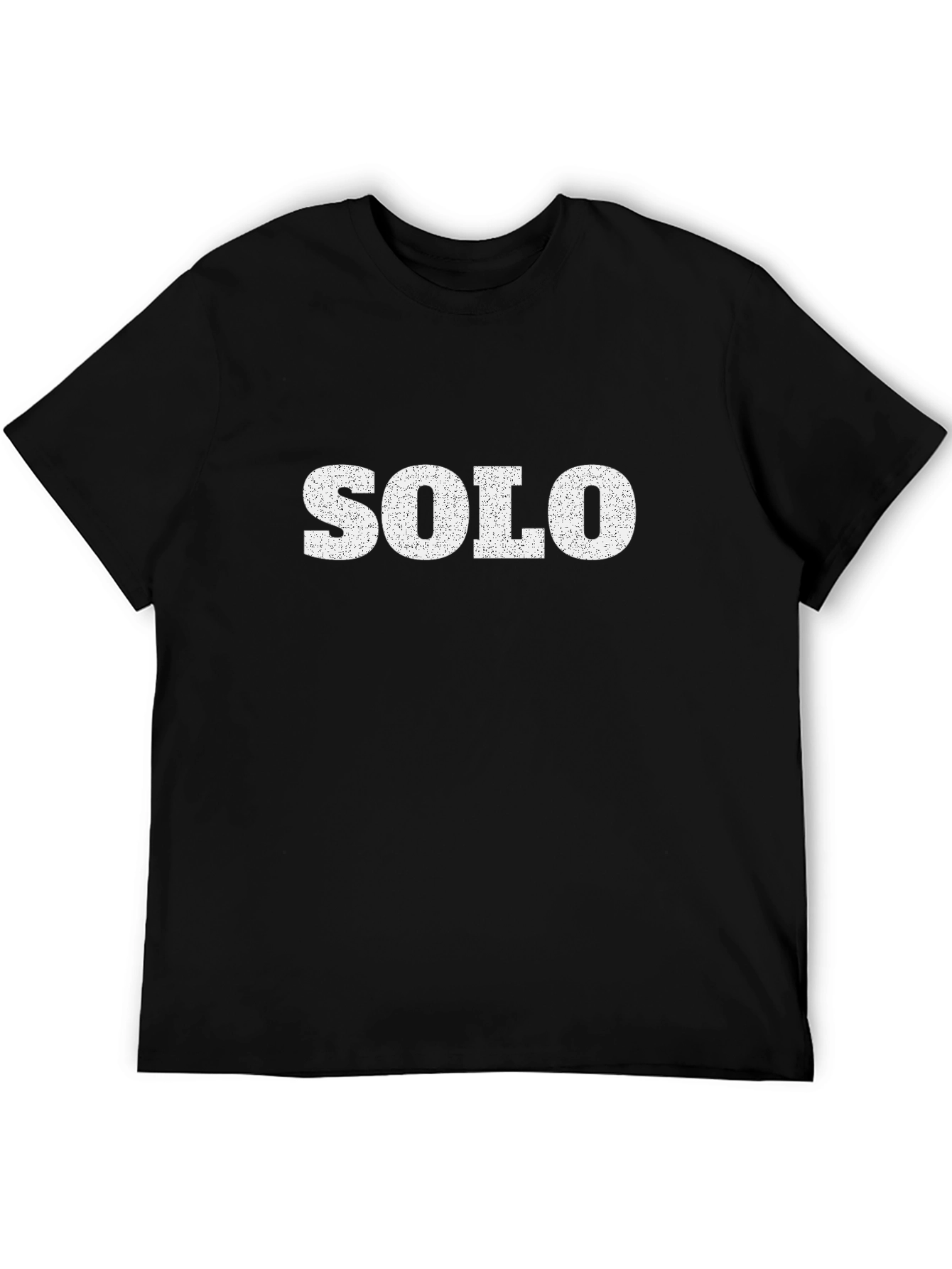 Black Men's "SOLO" Graphic Black T-Shirt view 5
