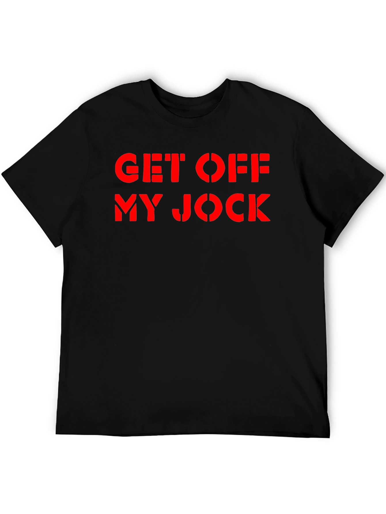 Black Get Off My Jock Graphic Tee - Black Cotton T-Shirt view 5