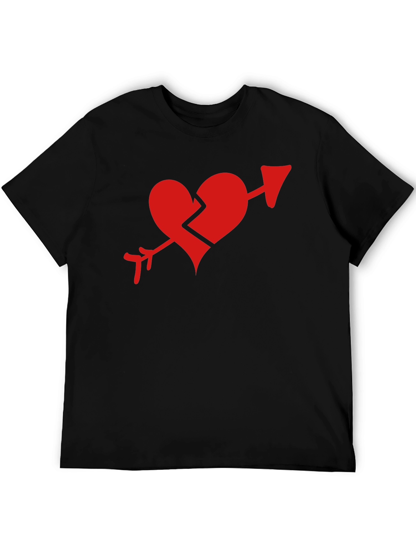 Black Broken Heart Arrow Graphic Tee - Mens T-Shirt view 5