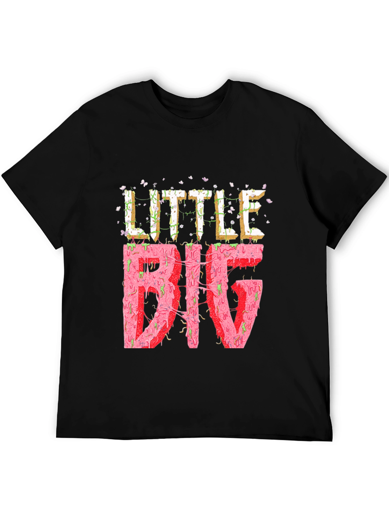 Black Little Big Graphic Tee - Statement T-Shirt view 5