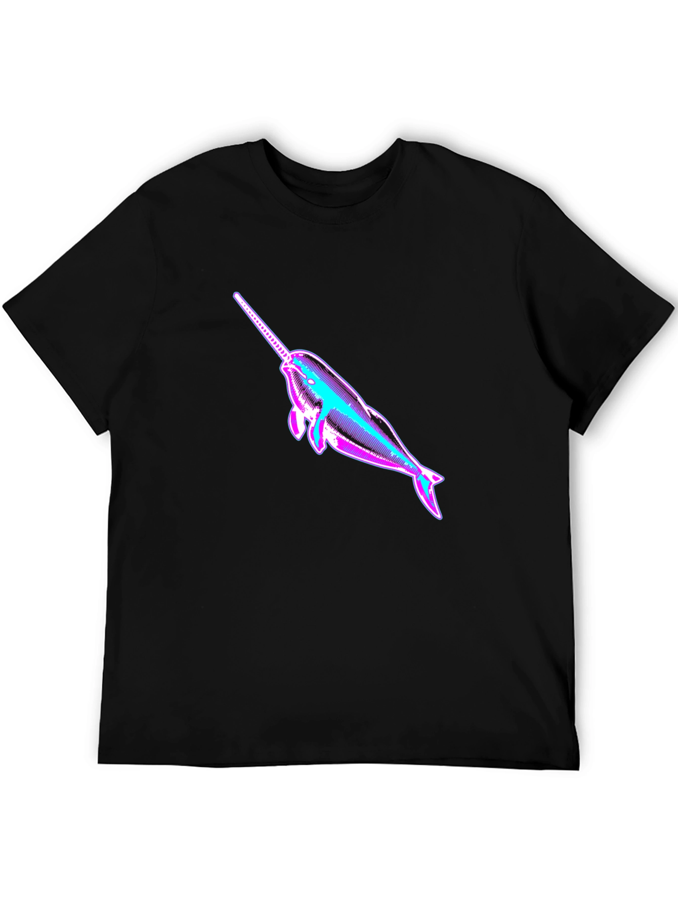 Black Narwhal Graphic Print Black T-Shirt view 5