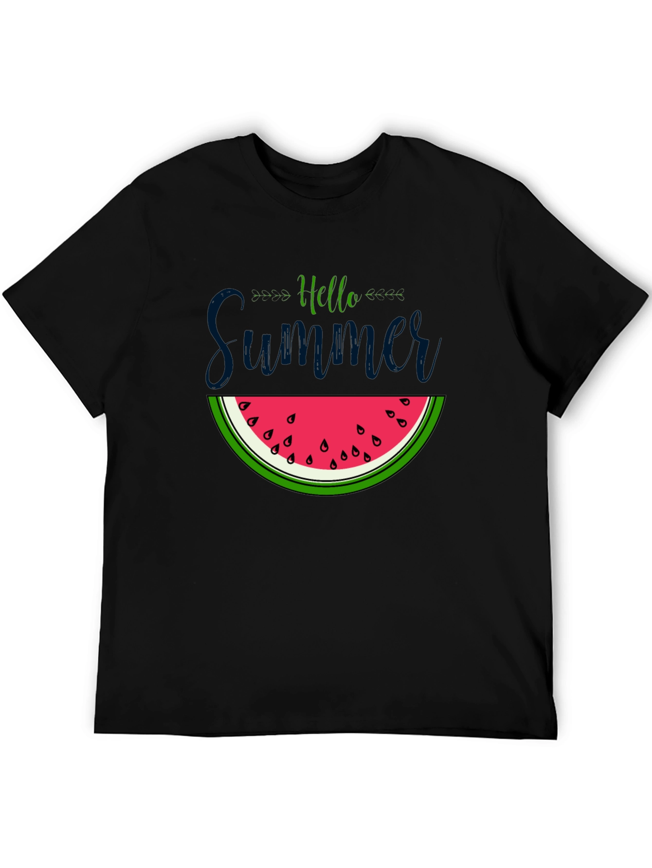 Black Hello Summer Watermelon Graphic Tee view 5