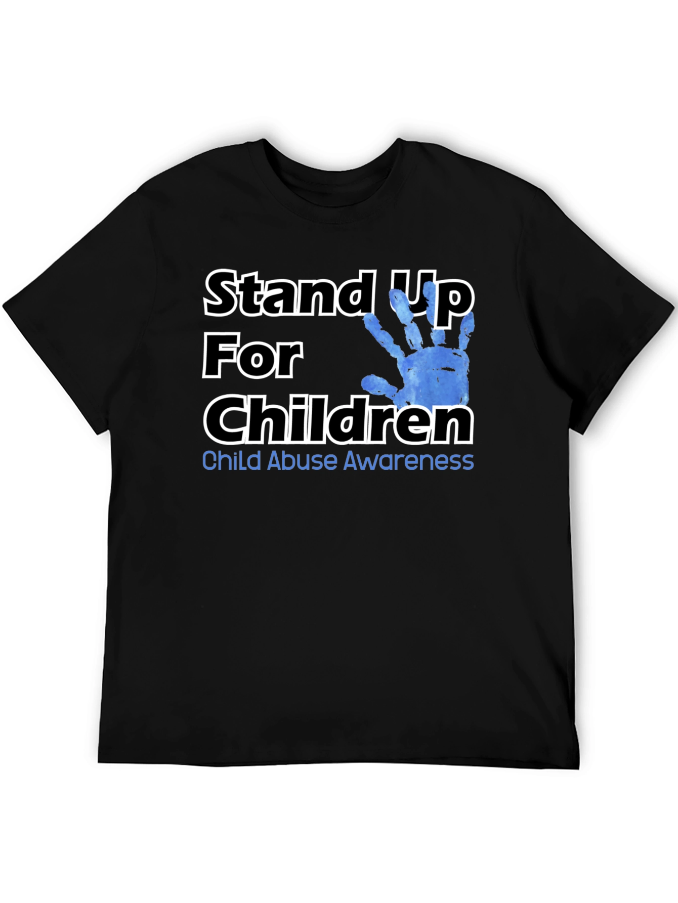 Black Stand Up For Children Awareness T-Shirt view 5