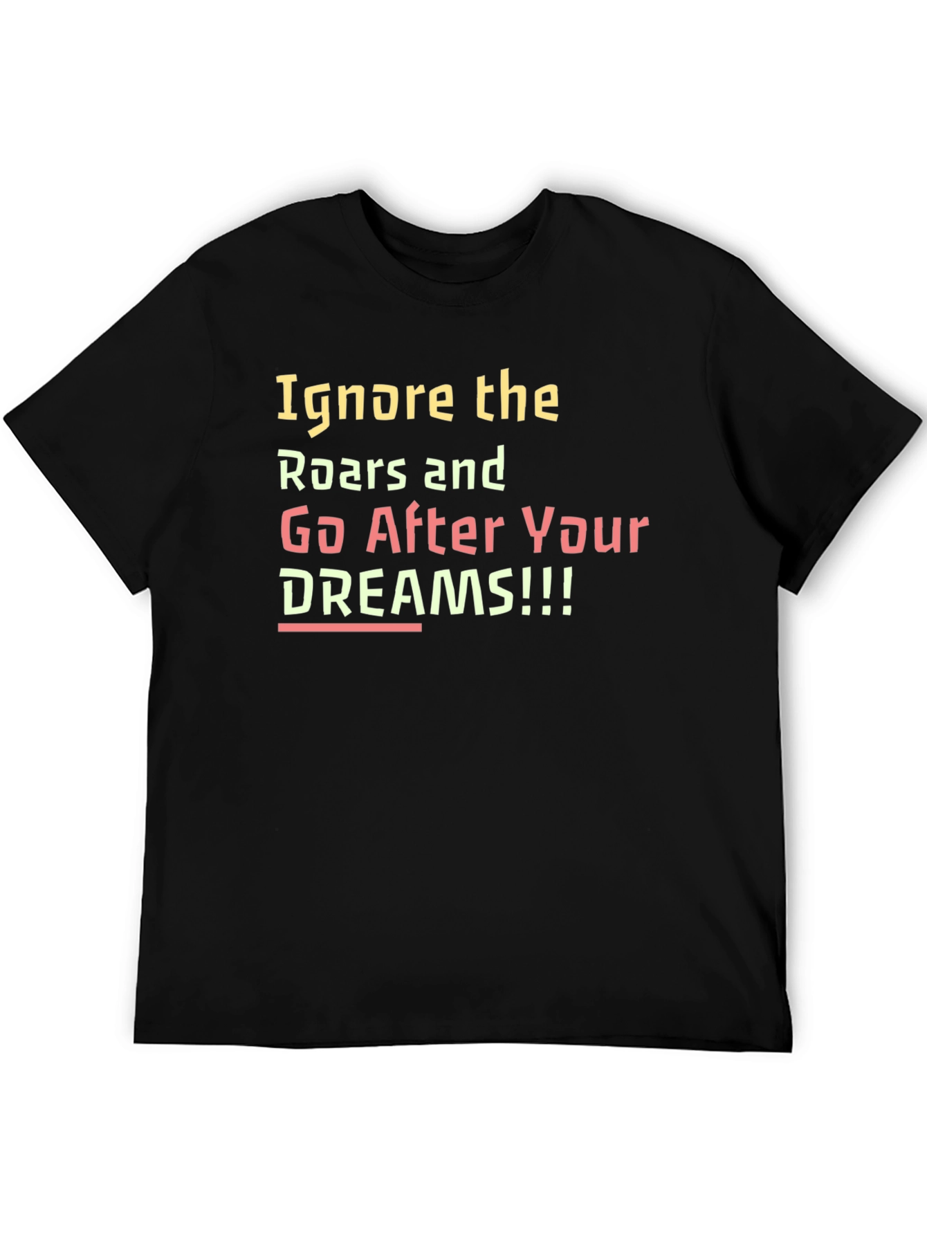 Black Inspirational 'Ignore the Roars' Black T-Shirt view 5