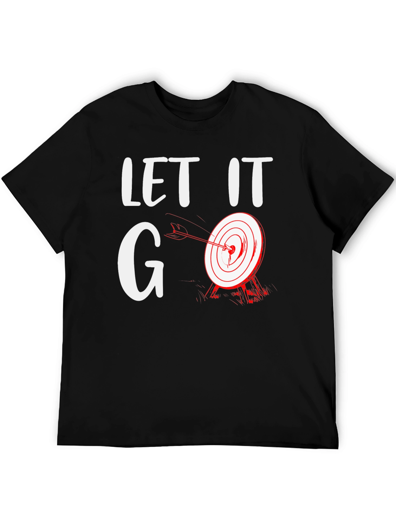 Black Let It Go Target T-Shirt - Funny Archery Tee view 5
