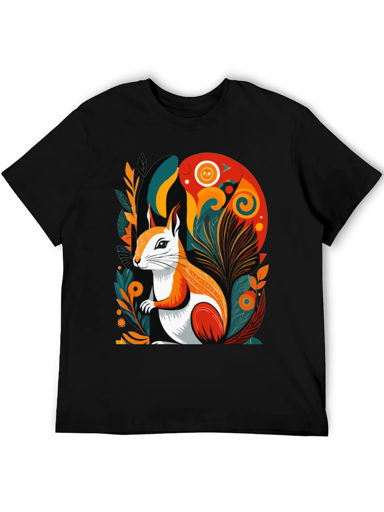 Black Squirrel Art Graphic Tee - Modern Style view 5