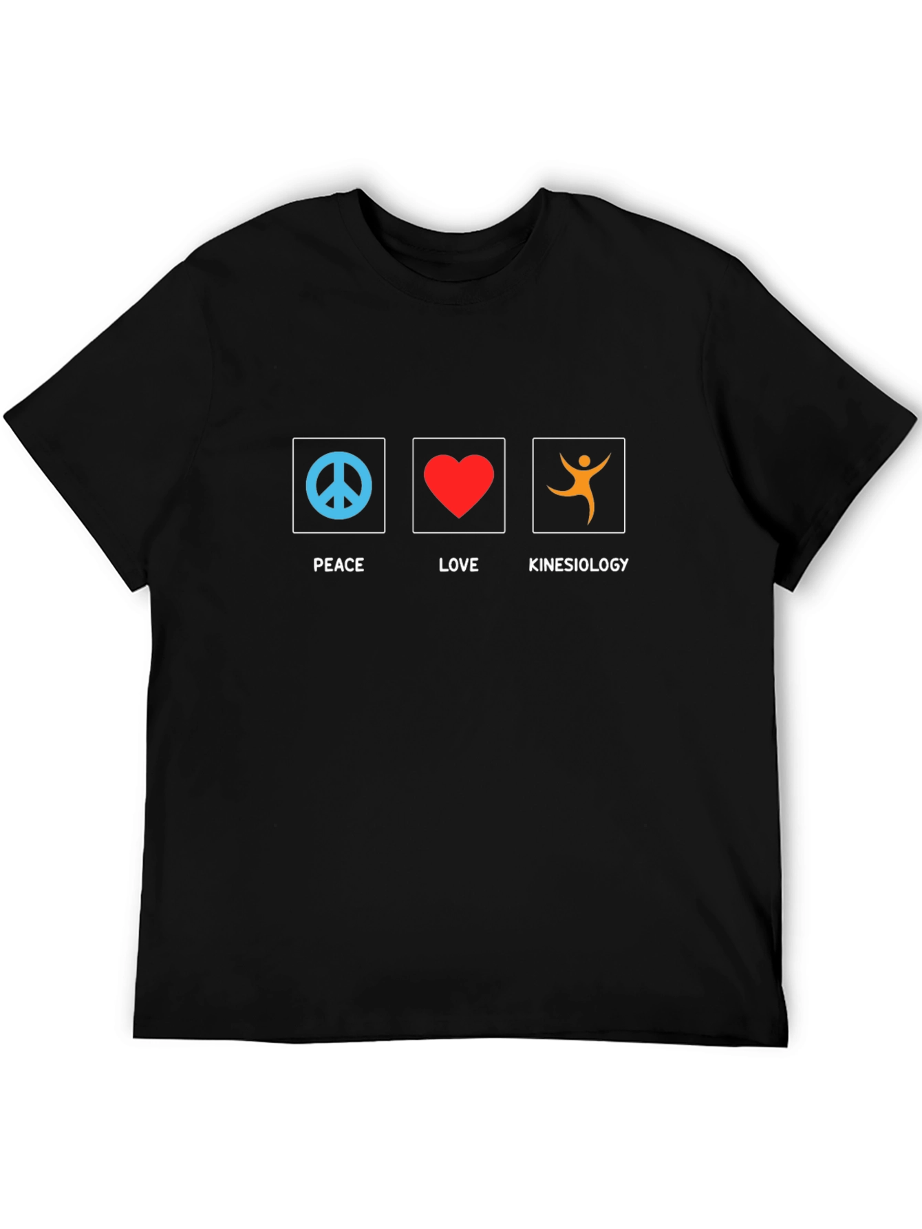 Black Peace Love Kinesiology T-Shirt - Black view 5