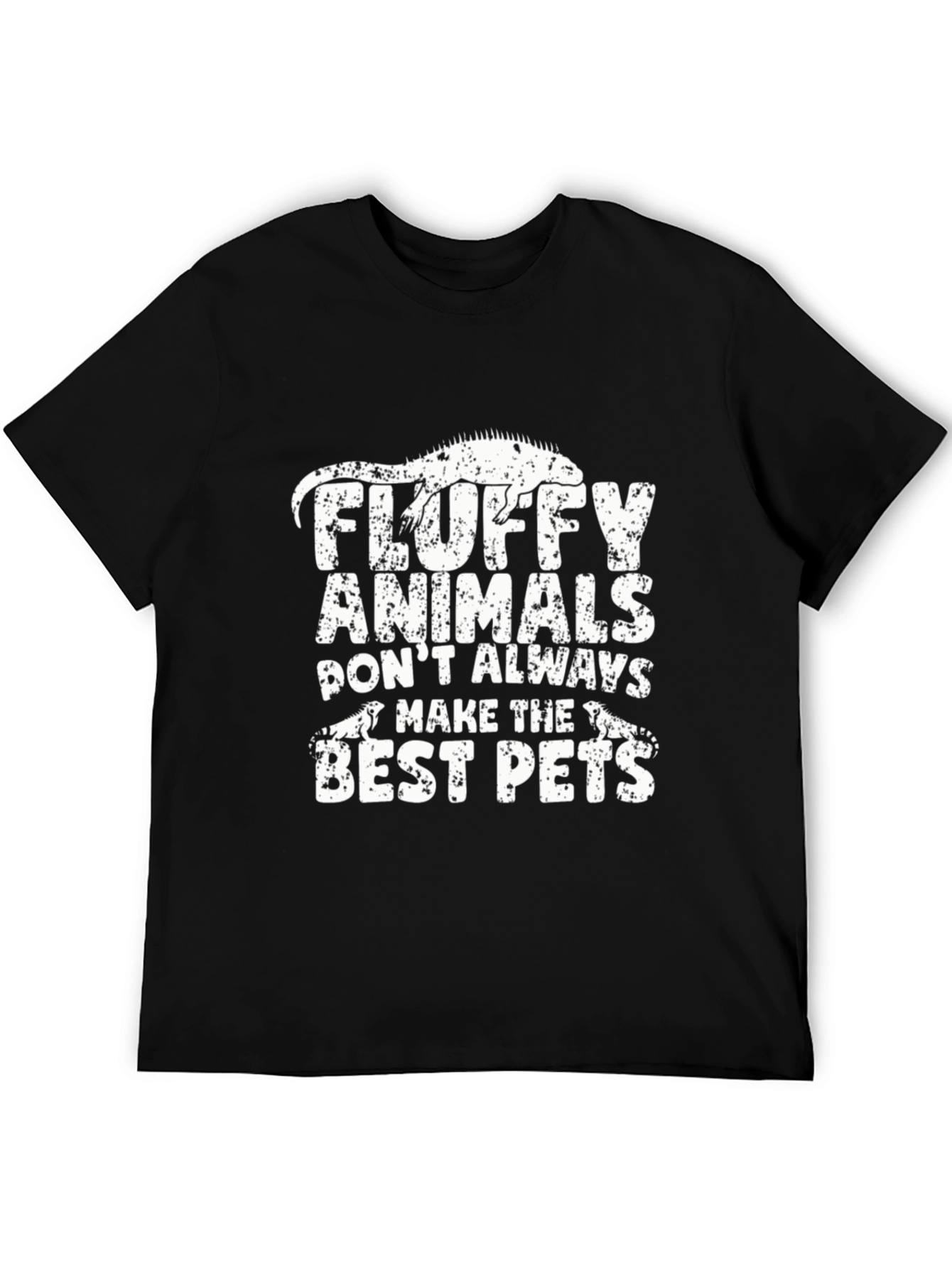 Black Fluffy Animals Lizard Graphic Tee view 5