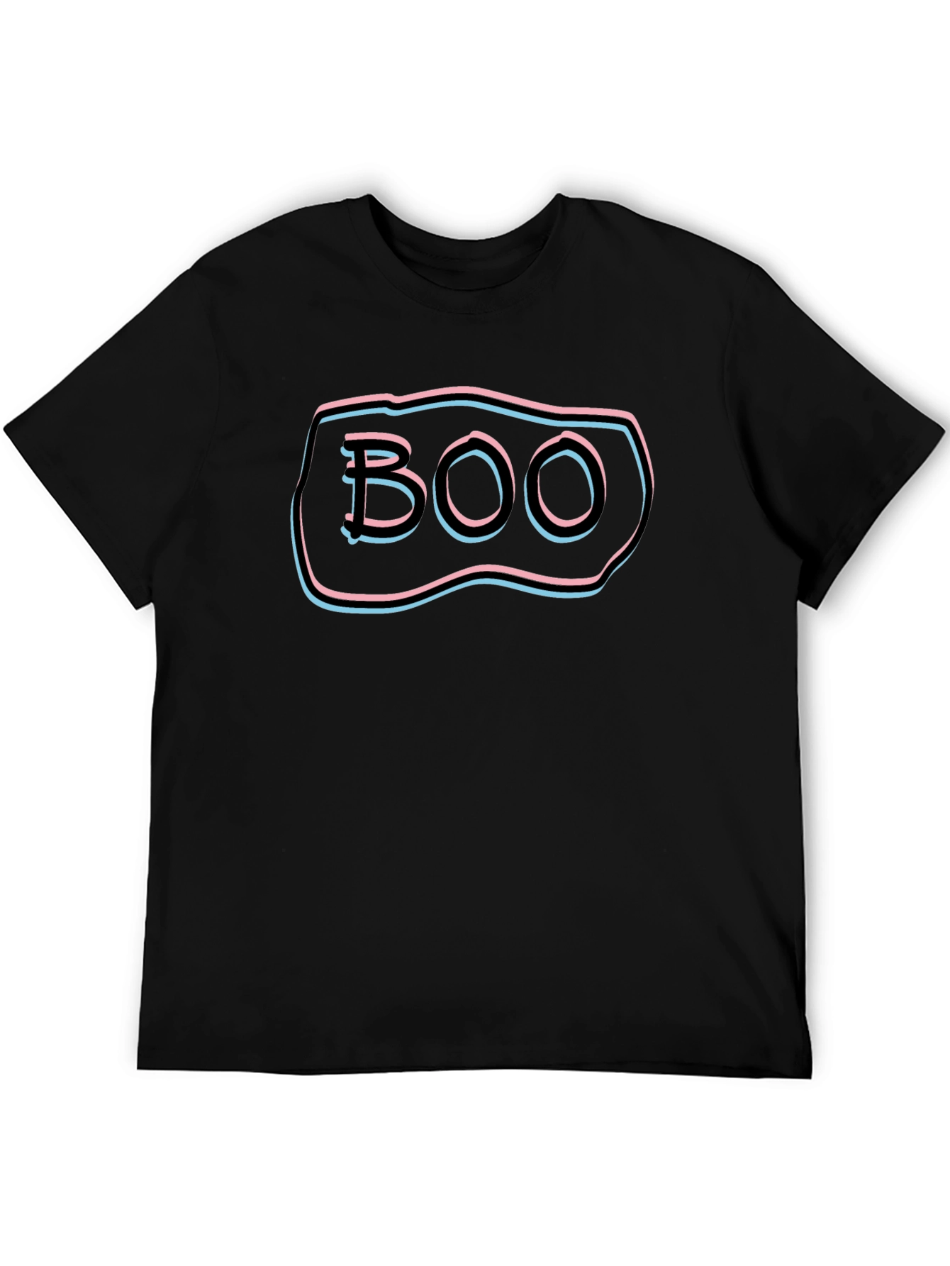 Black Boo Graphic Tee - Soft Black Cotton Blend view 5