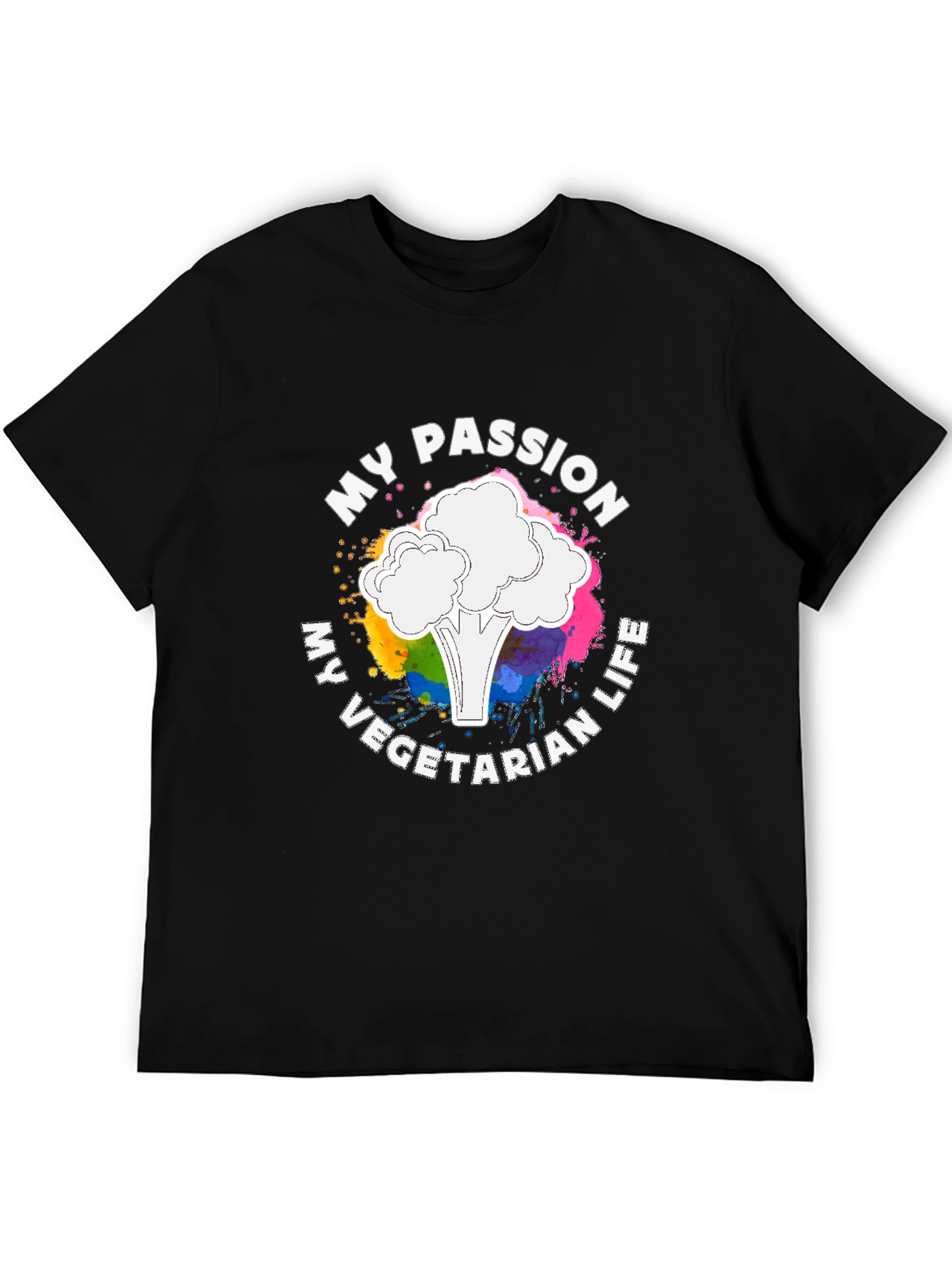 Black My Passion Vegetarian Life T-Shirt view 5