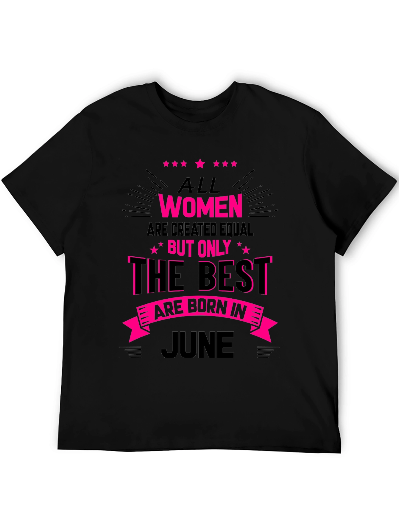 Black Best Women are Born in June T-Shirt view 5