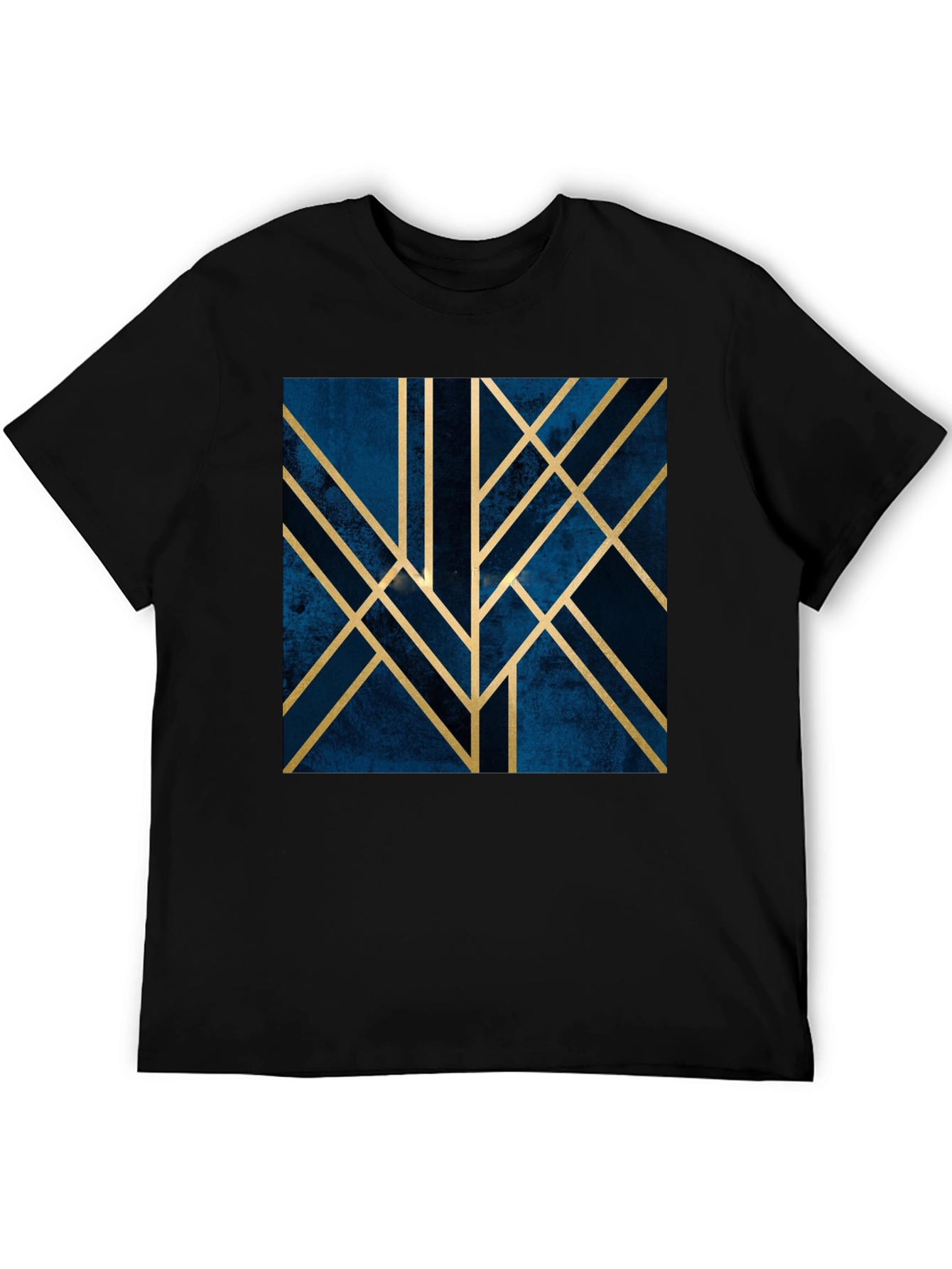 Black Geometric Art Deco Graphic Tee - Modern Style Shirt view 5