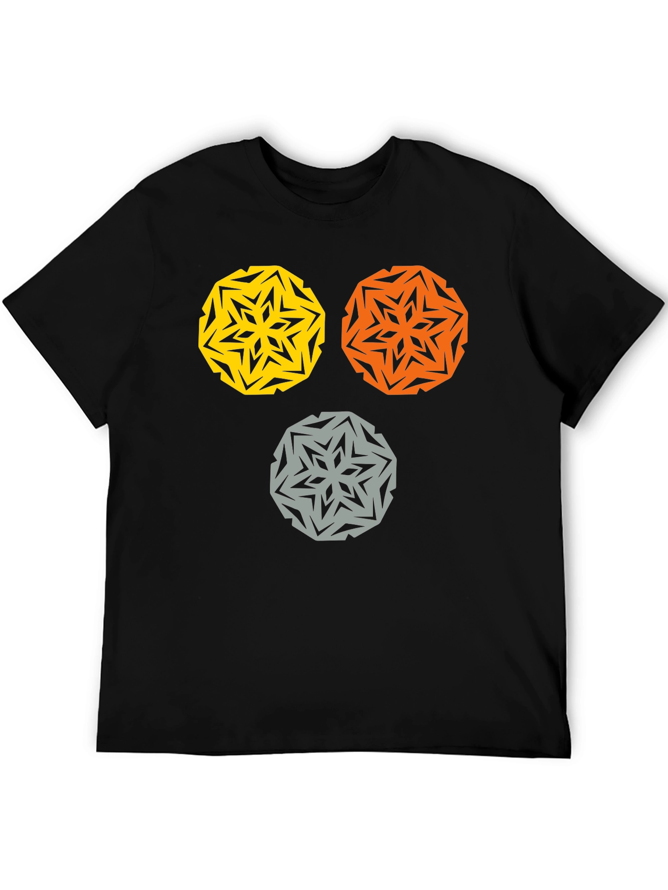 Black Geometric Mandala Graphic Tee - Stylish Cotton Blend view 5