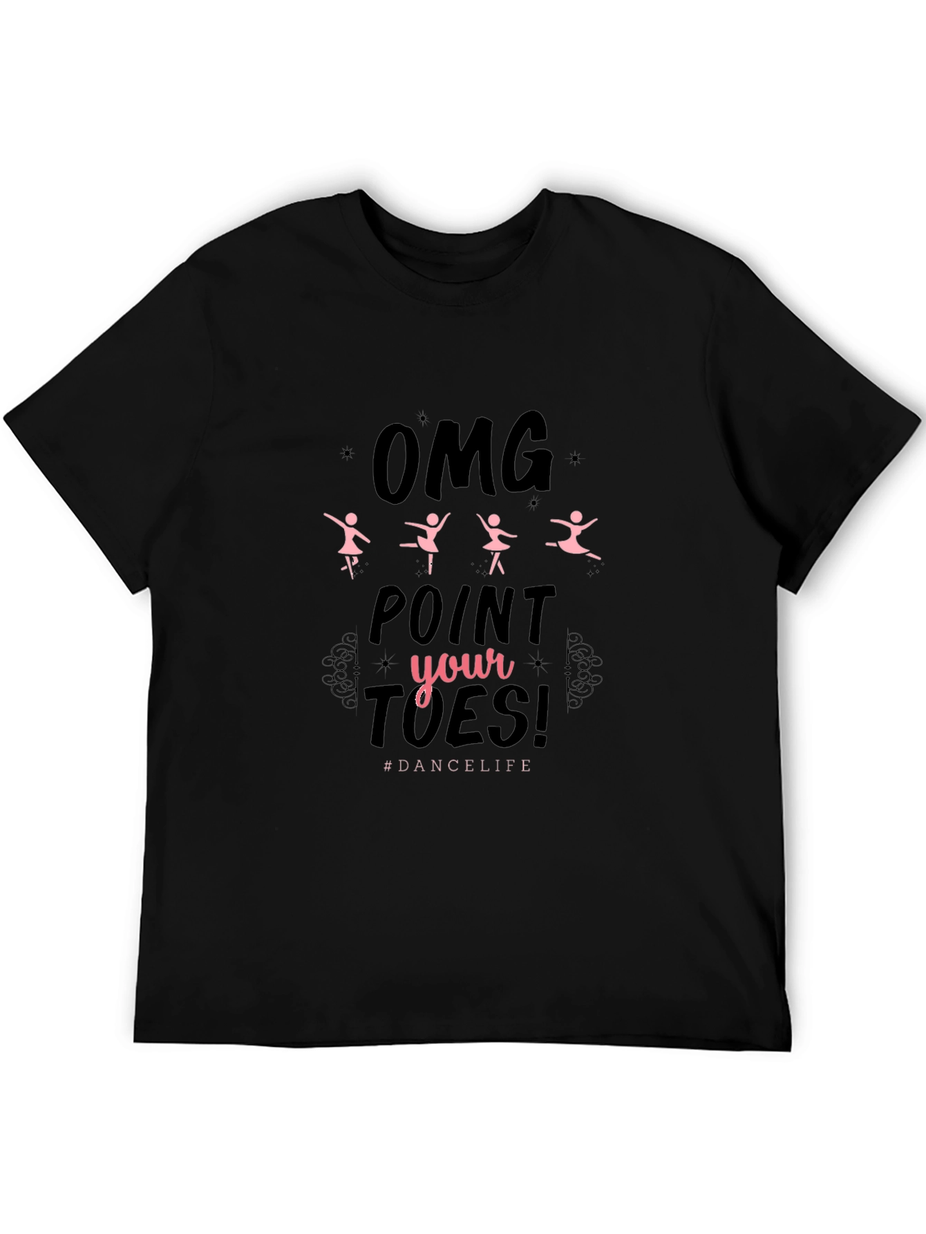 Black Dance Life T-Shirt - OMG Point Your Toes! Black view 5