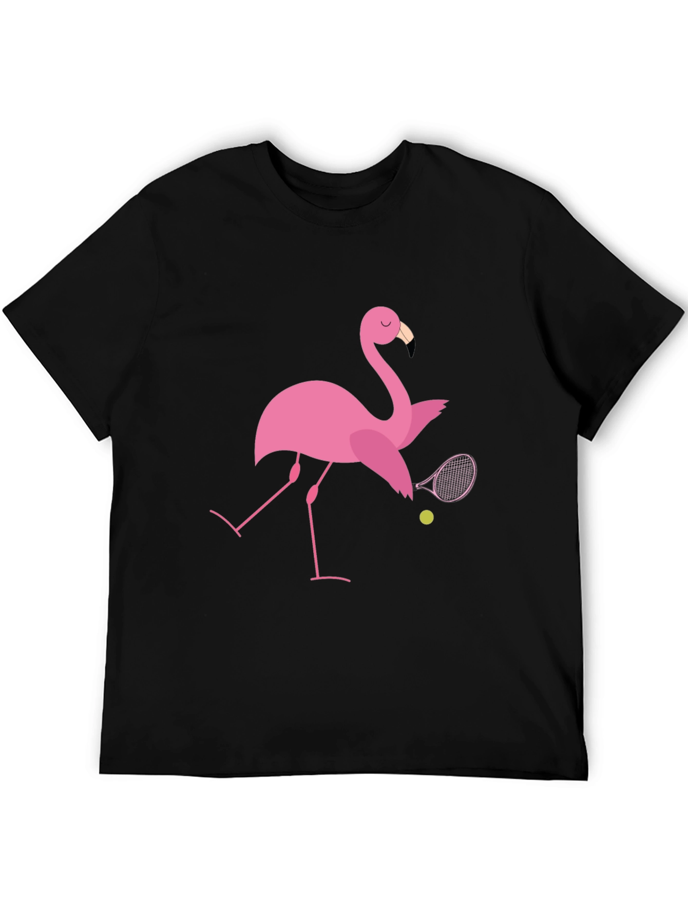 Black Flamingo Tennis T-Shirt: Quirky Design, Premium Comfort view 5