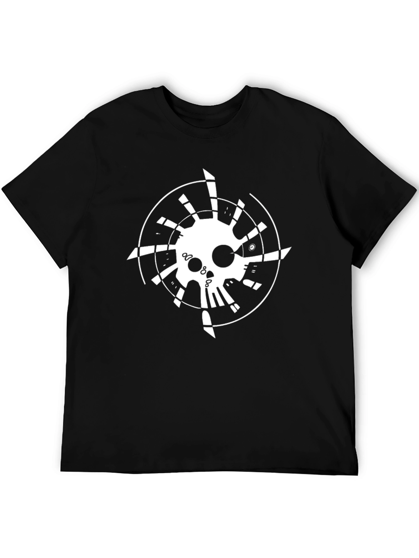 Black Skull Compass Graphic Black T-Shirt view 5