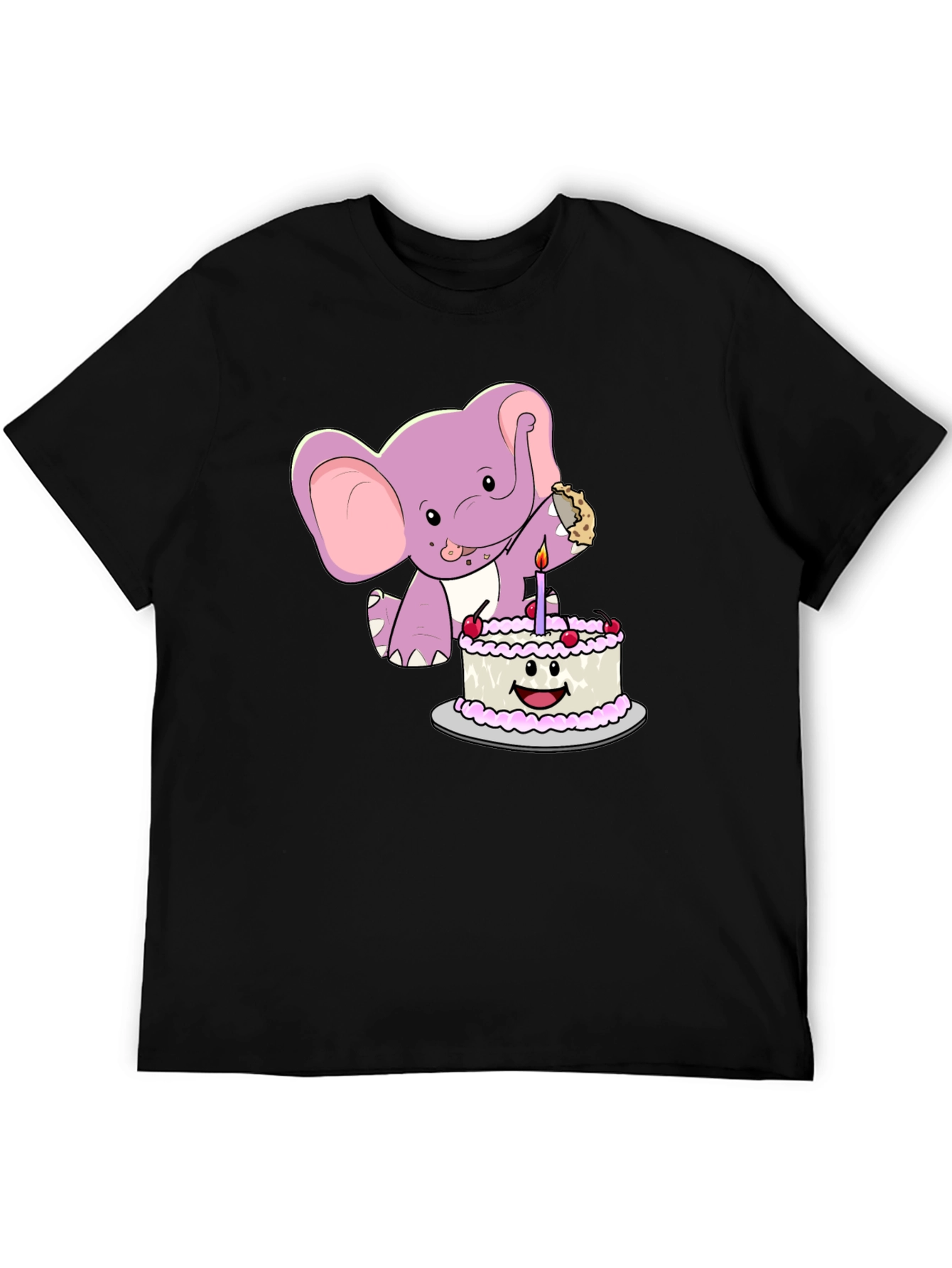 Black Elephant Birthday Cake T-Shirt view 5