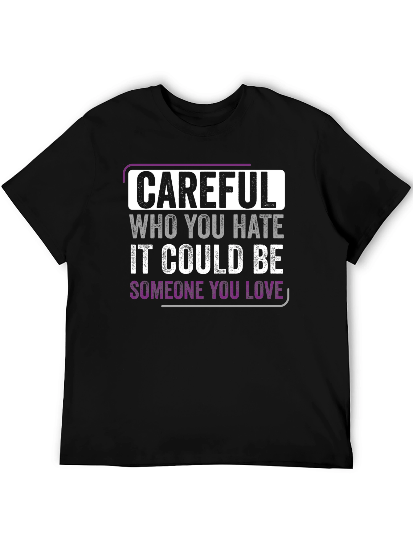 Black Careful Who You Hate Graphic Tee view 5