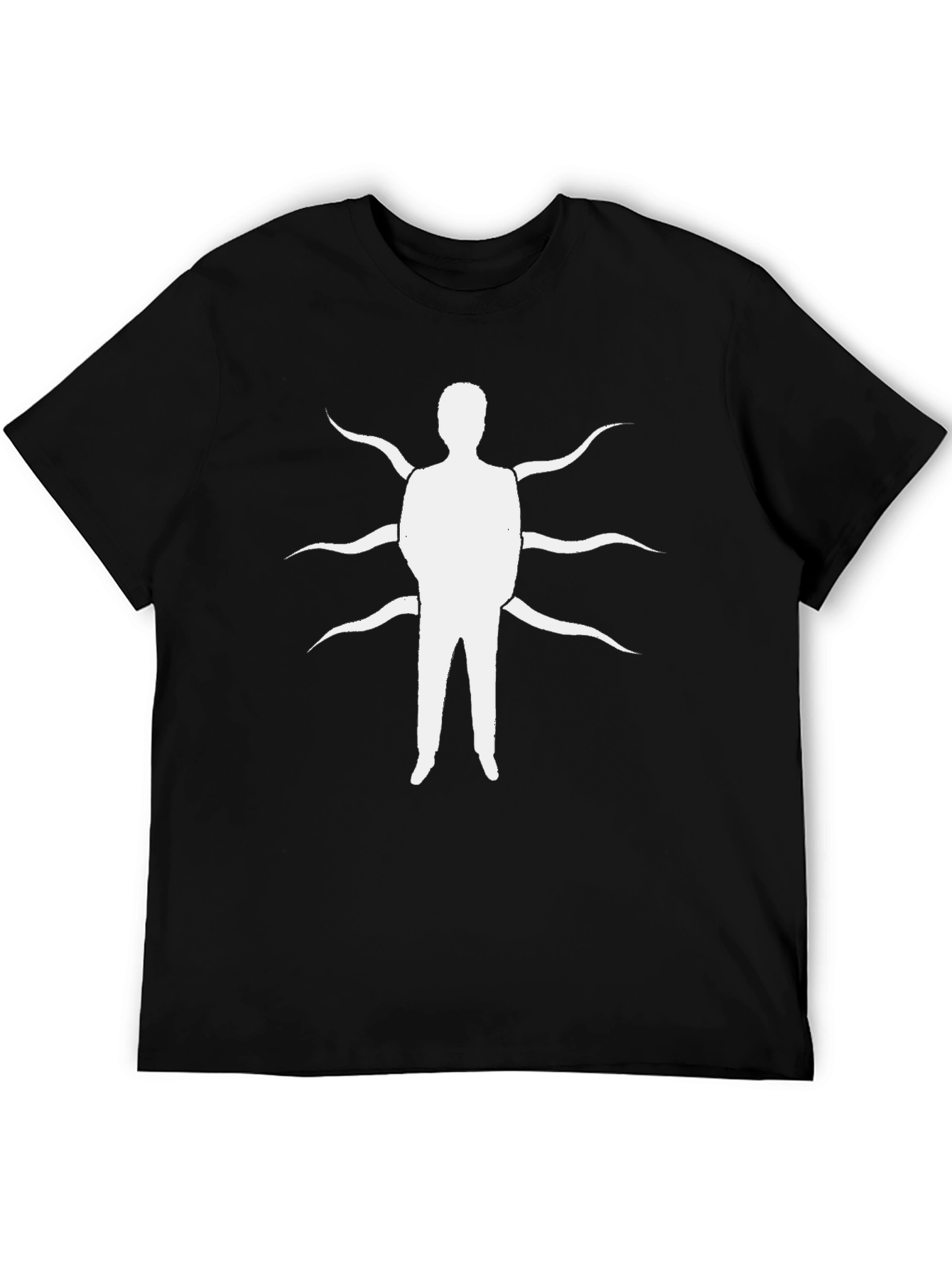 Black Slender Man Graphic Tee - Black Cotton Blend view 5